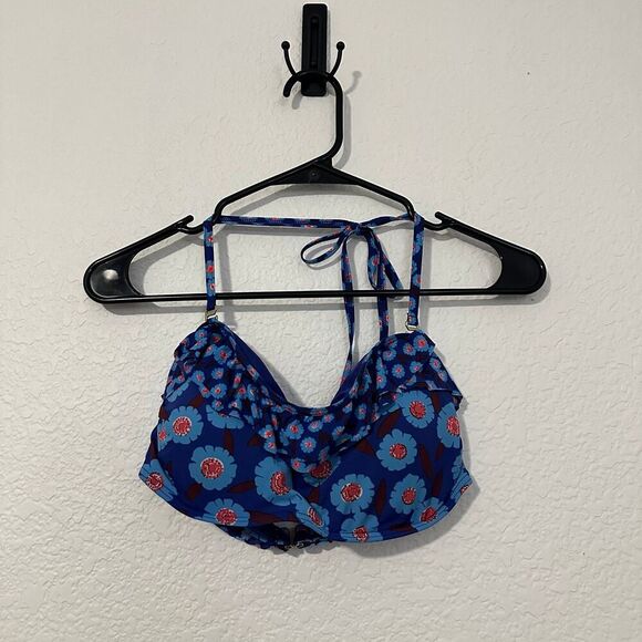 Kate Spade Blue Floral Bikini Top - Picture 1 of 4